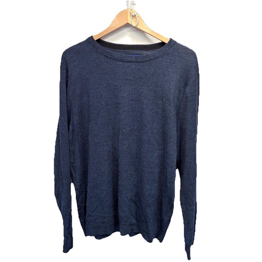 Apt 9 Mens Seriously Soft Crew Neck Sweater XXL Blue Merino Blend Pullover New
